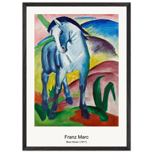 Blue Horse I (1911) by Franz Marc. Archival Print on Museum Quality Matte Paper. Premium Wood Framed Wall Art. Original Aspect Ratio