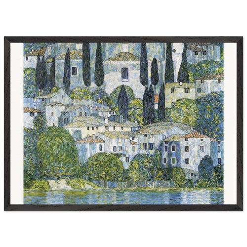 Kirche in Cassone (1913) by Gustav Klimt. Archival Print on Museum Quality Matte Paper. Premium Wood Framed Wall Art. Original Aspect Ratio