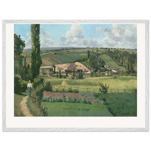 Landscape at Les Pâtis, Pontoise (1868) by Camille Pissarro. Archival Print on Museum Quality Matte Paper. Premium Wood Framed Wall Art. Original Aspect Ratio
