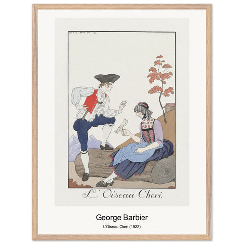 L'Oiseau Cheri (1922) by George Barbier. Archival Print on Museum Quality Matte Paper. Premium Wood Framed Wall Art. Original Aspect Ratio