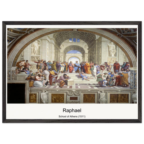 School of Athens (1511) by Raphael. Archival Print on Museum Quality Matte Paper. Premium Wood Framed Wall Art. Optimised Aspect Ratio.