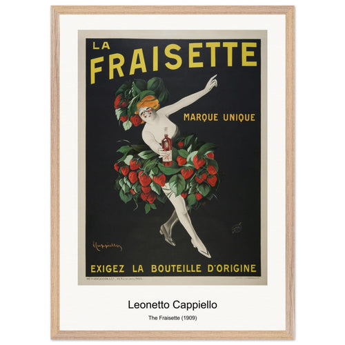 The Fraisette (1909) by Leonetto Cappiello. Archival Print on Museum Quality Matte Paper. Premium Wood Framed Wall Art. Original Aspect Ratio