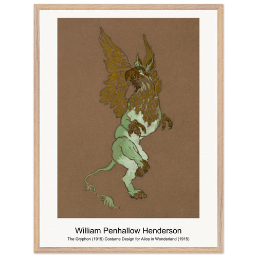 The Gryphon (1915) Costume Design for Alice in Wonderland (1915) by William Penhallow Henderson. Archival Print on Museum Quality Matte Paper. Premium Wood Framed Wall Art. Optimised Aspect Ratio.