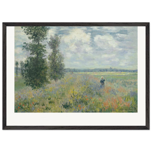 Poppy Fields near Argenteuil (1875) by Claude Monet. Archival Print on Museum Quality Matte Paper. Premium Wood Framed Wall Art. Original Aspect Ratio
