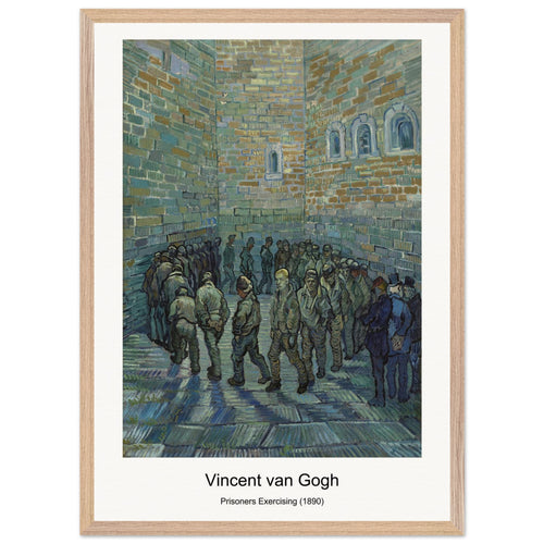 Prisoners Exercising (1890) by Vincent van Gogh. Archival Print on Museum Quality Matte Paper. Premium Wood Framed Wall Art. Optimised Aspect Ratio.