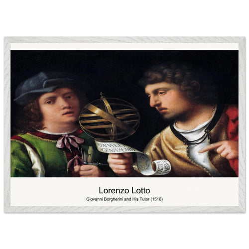 Giovanni Borgherini and His Tutor (1516) by Lorenzo Lotto. Archival Print on Museum Quality Matte Paper. Premium Wood Framed Wall Art. Optimised Aspect Ratio.