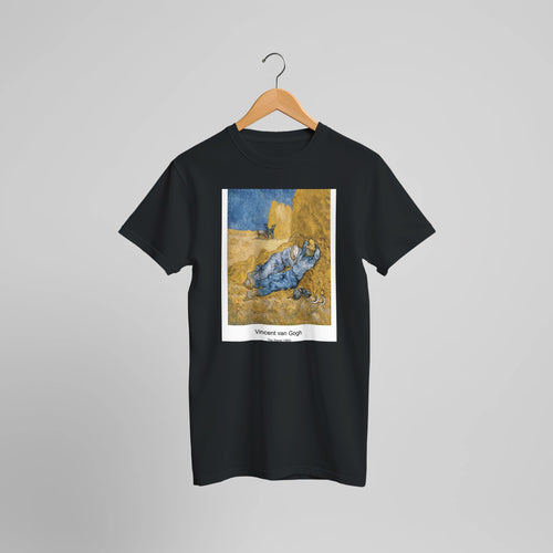 Blossoming Acacia Branches (1890) by Vincent van Gogh. Custom Print on a 100% Airlume Combed and Ring-Spun Cotton Unisex Crewneck T-shirt Optimised Aspect Ratio.