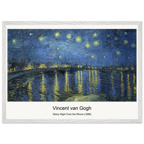 Starry Night Over the Rhone (1888) by Vincent van Gogh. Archival Print on Museum Quality Matte Paper. Premium Wood Framed Wall Art. Original Aspect Ratio