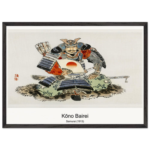 Samurai (1913) by Kōno Bairei. Archival Print on Museum Quality Matte Paper. Premium Wood Framed Wall Art. Optimised Aspect Ratio.