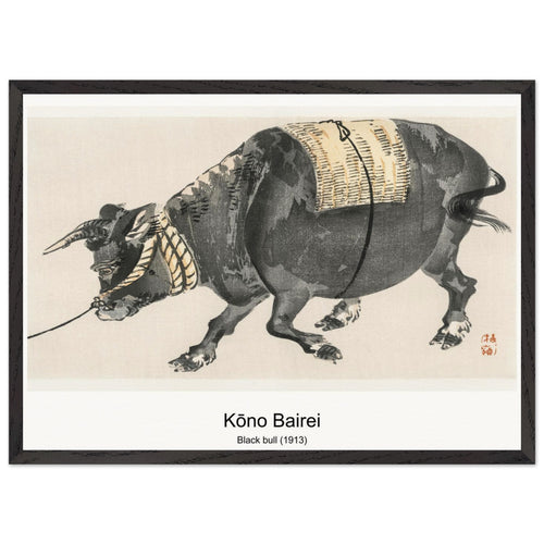 Black bull (1913) by Kōno Bairei. Archival Print on Museum Quality Matte Paper. Premium Wood Framed Wall Art. Optimised Aspect Ratio.