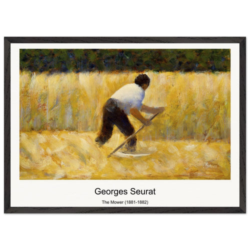 The Mower (1881-1882) by Georges Seurat. Archival Print on Museum Quality Matte Paper. Premium Wood Framed Wall Art. Original Aspect Ratio