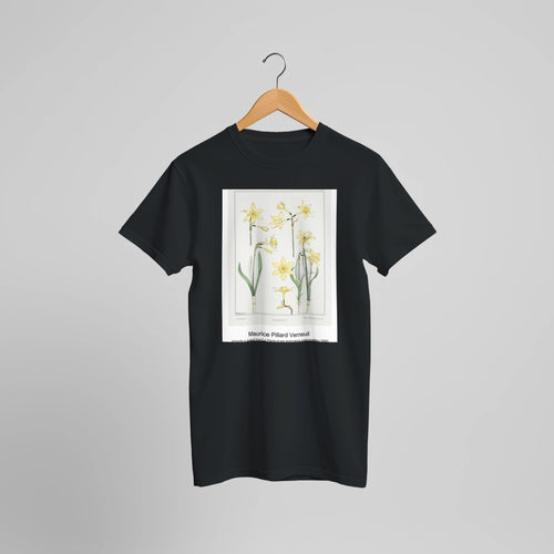 Jonquille or Jonquil from La Plante et ses Applications ornementales (1896) by Maurice Pillard Verneuil. Custom Print on a 100% Airlume Combed and Ring-Spun Cotton Unisex Crewneck T-shirt Optimised Aspect Ratio.