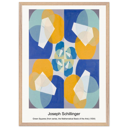 Green Squares (from series, the Mathematical Basis of the Arts) (1934) by Joseph Schillinger. Archival Print on Museum Quality Matte Paper. Premium Wood Framed Wall Art. Optimised Aspect Ratio.
