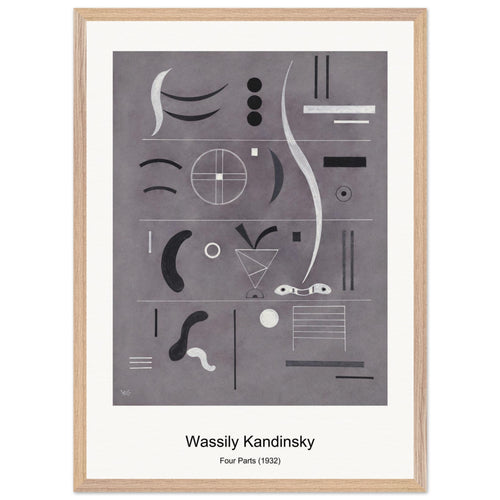 Four Parts (1932) by Wassily Kandinsky. Archival Print on Museum Quality Matte Paper. Premium Wood Framed Wall Art. Original Aspect Ratio