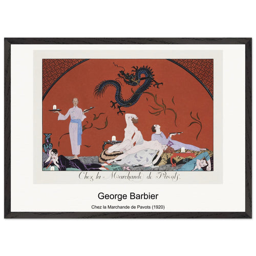 Chez la Marchande de Pavots (1920) by George Barbier. Archival Print on Museum Quality Matte Paper. Premium Wood Framed Wall Art. Original Aspect Ratio