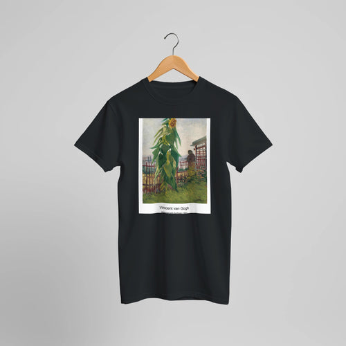 Bank of the Oise at Auvers (1890) by Vincent van Gogh. Custom Print on a 100% Airlume Combed and Ring-Spun Cotton Unisex Crewneck T-shirt Optimised Aspect Ratio.