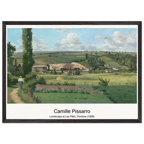 Landscape at Les Pâtis, Pontoise (1868) by Camille Pissarro. Archival Print on Museum Quality Matte Paper. Premium Wood Framed Wall Art. Optimised Aspect Ratio.