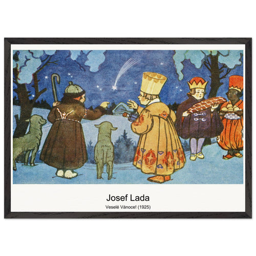 Veselé Vánoce! (1925) by Josef Lada. Archival Print on Museum Quality Matte Paper. Premium Wood Framed Wall Art. Optimised Aspect Ratio.