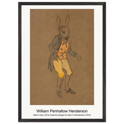 March Hare (1915) Costume Design for Alice in Wonderland (1915) by William Penhallow Henderson. Archival Print on Museum Quality Matte Paper. Premium Wood Framed Wall Art. Original Aspect Ratio