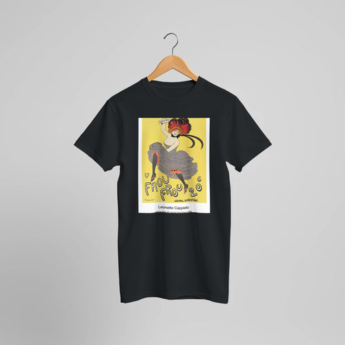 Le Frou Frou 20', journal humoristique (1899) by Leonetto Cappiello. Custom Print on a 100% Airlume Combed and Ring-Spun Cotton Unisex Crewneck T-shirt Optimised Aspect Ratio.