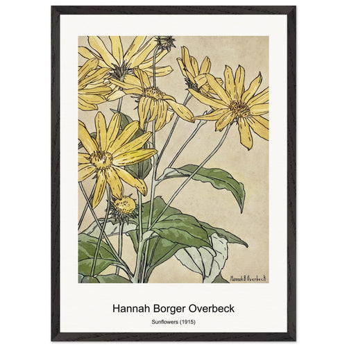 Sunflowers (1915) by Hannah Borger Overbeck. Archival Print on Museum Quality Matte Paper. Premium Wood Framed Wall Art. Original Aspect Ratio