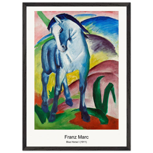 Blue Horse I (1911) by Franz Marc. Archival Print on Museum Quality Matte Paper. Premium Wood Framed Wall Art. Optimised Aspect Ratio.