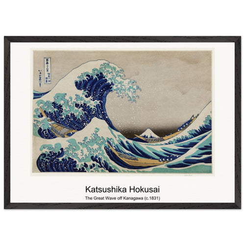 The Great Wave off Kanagawa (c. 1831) by Katsushika Hokusai. Archival Print on Museum Quality Matte Paper. Premium Wood Framed Wall Art. Original Aspect Ratio
