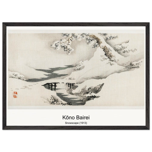 Snowscape (1913) by Kōno Bairei. Archival Print on Museum Quality Matte Paper. Premium Wood Framed Wall Art. Optimised Aspect Ratio.