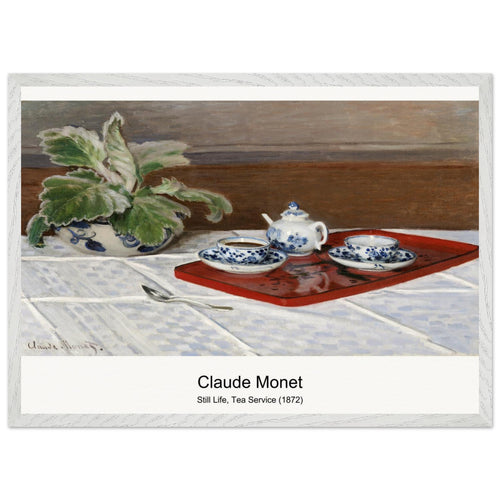 Still Life, Tea Service (1872) by Claude Monet. Archival Print on Museum Quality Matte Paper. Premium Wood Framed Wall Art. Optimised Aspect Ratio.