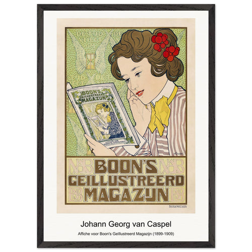 Affiche voor Boon's Geïllustreerd Magazijn (1899-1909) by Johann Georg van Caspel. Archival Print on Museum Quality Matte Paper. Premium Wood Framed Wall Art. Optimised Aspect Ratio.