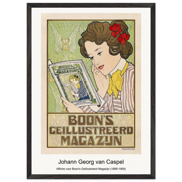 Affiche voor Boon's Geïllustreerd Magazijn (1899-1909) by Johann Georg van Caspel. Archival Print on Museum Quality Matte Paper. Premium Wood Framed Wall Art. Optimised Aspect Ratio.