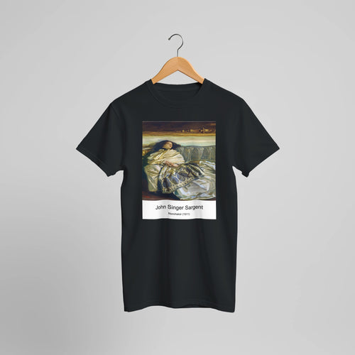 Nonchaloir (1911) by John Singer Sargent. Custom Print on a 100% Airlume Combed and Ring-Spun Cotton Unisex Crewneck T-shirt Optimised Aspect Ratio.