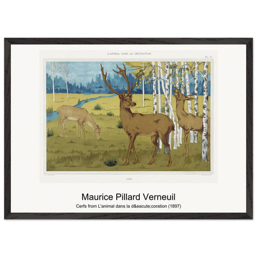 Cerfs from L'animal dans la décoration (1897) by Maurice Pillard Verneuil. Archival Print on Museum Quality Matte Paper. Premium Wood Framed Wall Art. Original Aspect Ratio