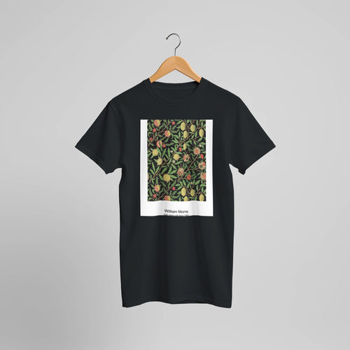 St. James pattern wall decor (1881) by William Morris. Custom Print on a 100% Airlume Combed and Ring-Spun Cotton Unisex Crewneck T-shirt Optimised Aspect Ratio.
