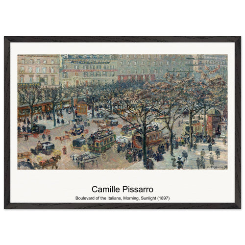 Boulevard of the Italians, Morning, Sunlight (1897) by Camille Pissarro. Archival Print on Museum Quality Matte Paper. Premium Wood Framed Wall Art. Optimised Aspect Ratio.