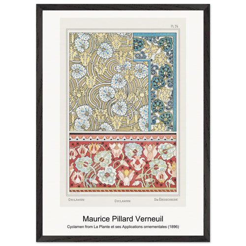 Cyclamen from La Plante et ses Applications ornementales (1896) by Maurice Pillard Verneuil. Archival Print on Museum Quality Matte Paper. Premium Wood Framed Wall Art. Original Aspect Ratio
