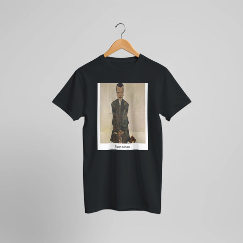 Eduard Kosmack (4702) by Egon Schiele. Custom Print on a 100% Airlume Combed and Ring-Spun Cotton Unisex Crewneck T-shirt Optimised Aspect Ratio.