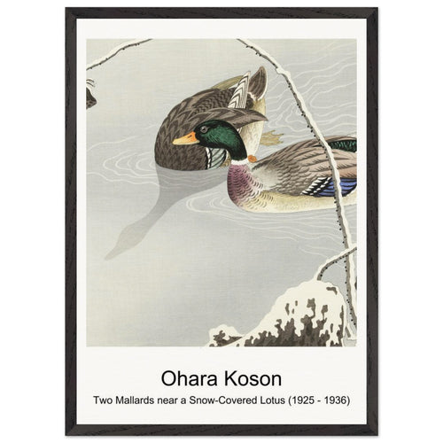 Lilies (1912 - 1930) by Ohara Koson. Archival Print on Museum Quality Matte Paper. Premium Wood Framed Wall Art. Original Aspect Ratio