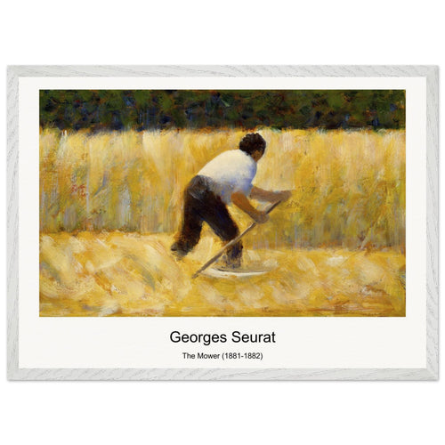 The Mower (1881-1882) by Georges Seurat. Archival Print on Museum Quality Matte Paper. Premium Wood Framed Wall Art. Original Aspect Ratio