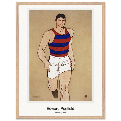 Athlete (1908) by Edward Penfield. Archival Print on Museum Quality Matte Paper. Premium Wood Framed Wall Art. Optimised Aspect Ratio.