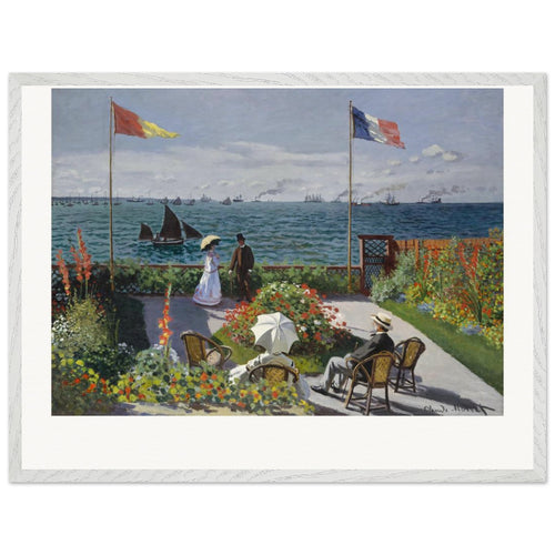 Garden at Sainte-Adresse (1867) by Claude Monet. Archival Print on Museum Quality Matte Paper. Premium Wood Framed Wall Art. Original Aspect Ratio
