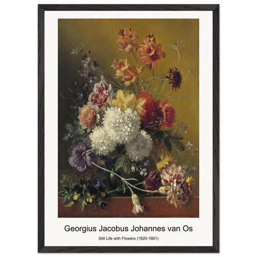 Still Life with Flowers (1820-1861) by Georgius Jacobus Johannes van Os. Archival Print on Museum Quality Matte Paper. Premium Wood Framed Wall Art. Optimised Aspect Ratio.