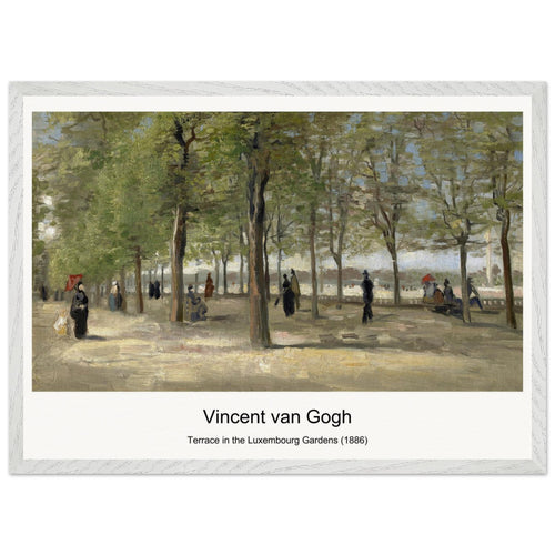 Terrace in the Luxembourg Gardens (1886) by Vincent van Gogh. Archival Print on Museum Quality Matte Paper. Premium Wood Framed Wall Art. Original Aspect Ratio
