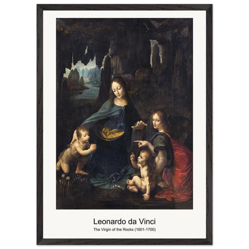 The Virgin of the Rocks (1601-1700) by Leonardo da Vinci. Archival Print on Museum Quality Matte Paper. Premium Wood Framed Wall Art. Optimised Aspect Ratio.