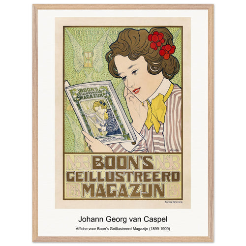 Affiche voor Boon's Geïllustreerd Magazijn (1899-1909) by Johann Georg van Caspel. Archival Print on Museum Quality Matte Paper. Premium Wood Framed Wall Art. Optimised Aspect Ratio.
