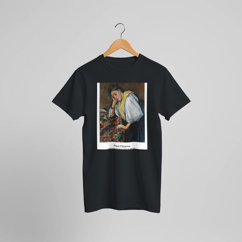 The Card Players (Les Joueurs de cartes) (ca. 1890-1892) by Paul Cézanne. Custom Print on a 100% Airlume Combed and Ring-Spun Cotton Unisex Crewneck T-shirt Optimised Aspect Ratio.