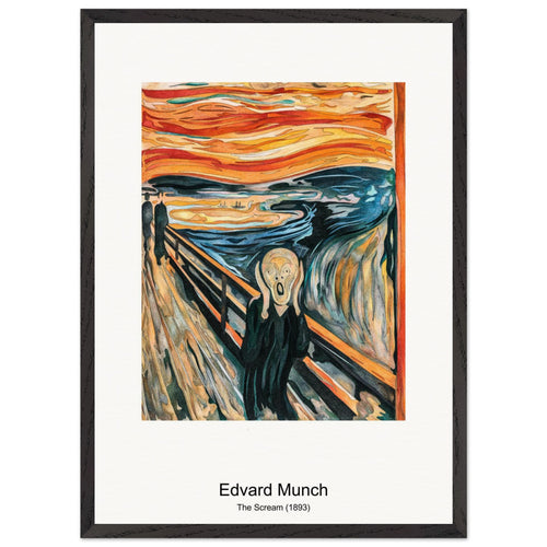 The Scream (1893) by Edvard Munch. Archival Print on Museum Quality Matte Paper. Premium Wood Framed Wall Art. Original Aspect Ratio