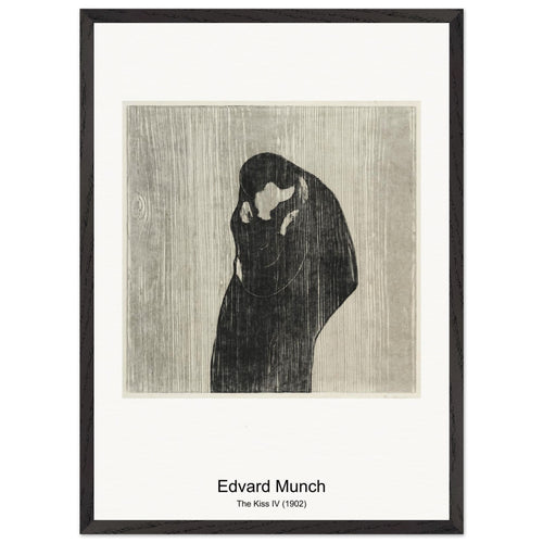The Kiss IV (1902) by Edvard Munch. Archival Print on Museum Quality Matte Paper. Premium Wood Framed Wall Art. Original Aspect Ratio