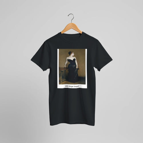 Madame X (Madame Pierre Gautreau) (1883-1884) by John Singer Sargent. Custom Print on a 100% Airlume Combed and Ring-Spun Cotton Unisex Crewneck T-shirt Optimised Aspect Ratio.