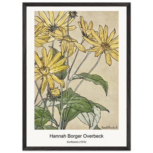 Sunflowers (1915) by Hannah Borger Overbeck. Archival Print on Museum Quality Matte Paper. Premium Wood Framed Wall Art. Optimised Aspect Ratio.